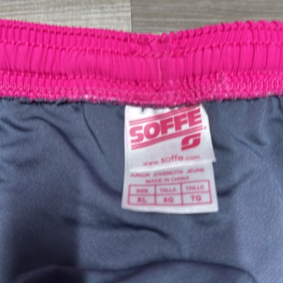 🏴 Soffe Pink and Black Athletic Shorts Lightweight Elastic Waist - Picture 4 of 7